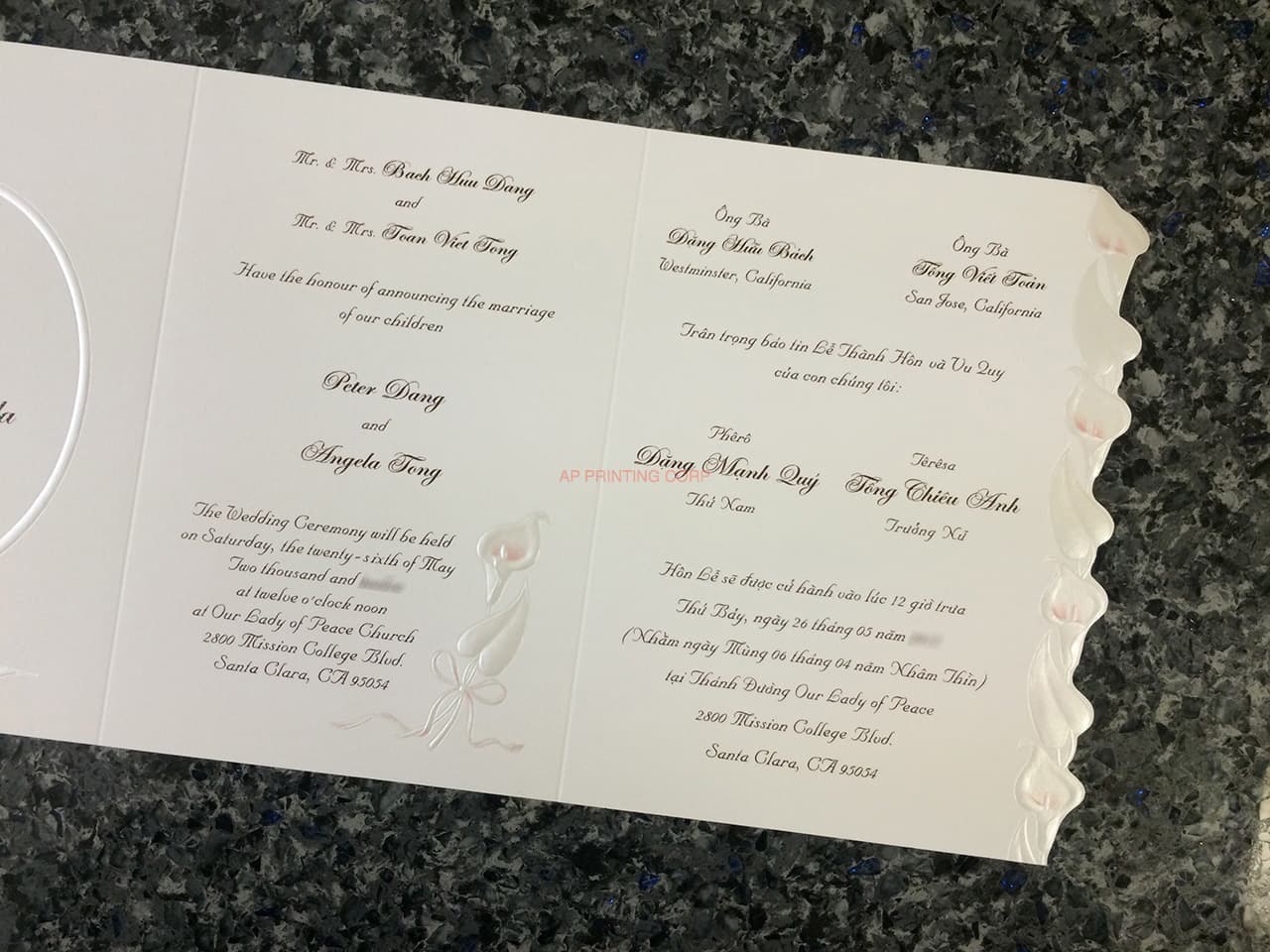 ART-08250 [I-10] Delicate Elegance Flowers Wedding Invitation