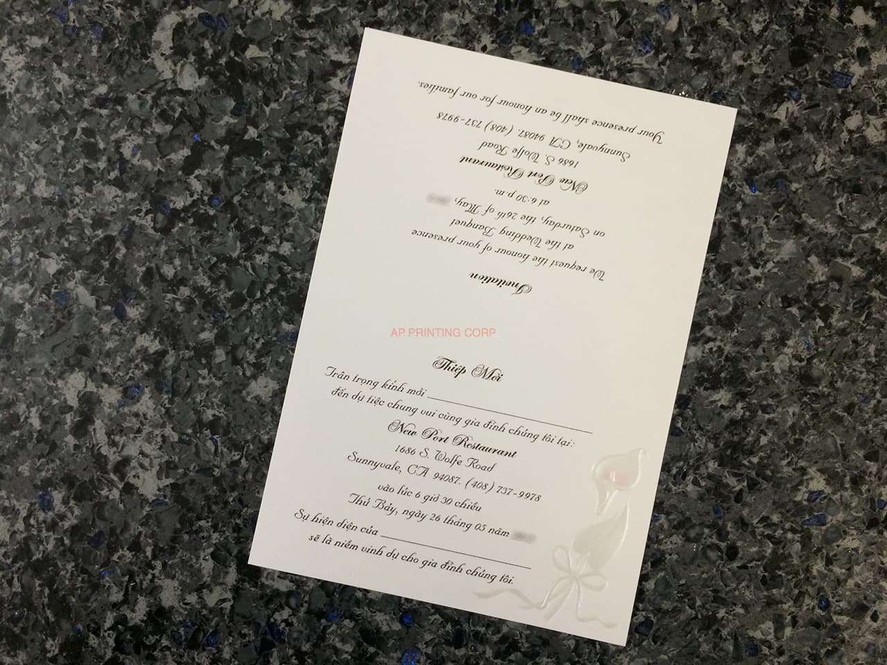 ART-08250 [I-10] Delicate Elegance Flowers Wedding Invitation