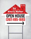 Keller Williams Realty Red Geometric Pattern House Shape Sign