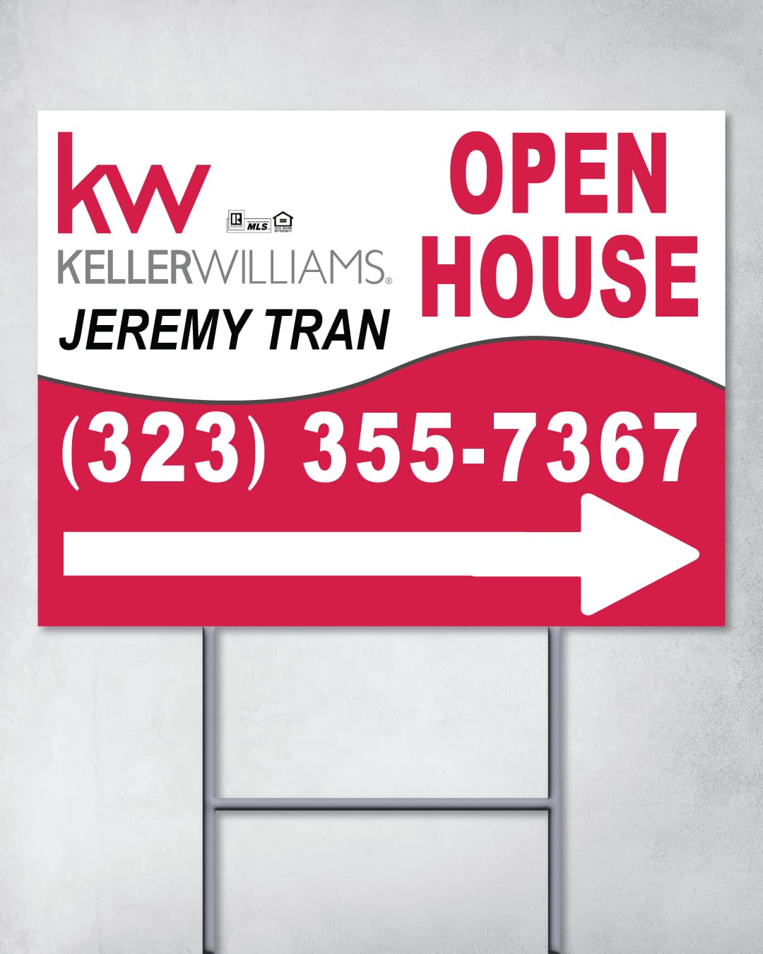 Keller Williams Realty Red Curved Design Yard Sign