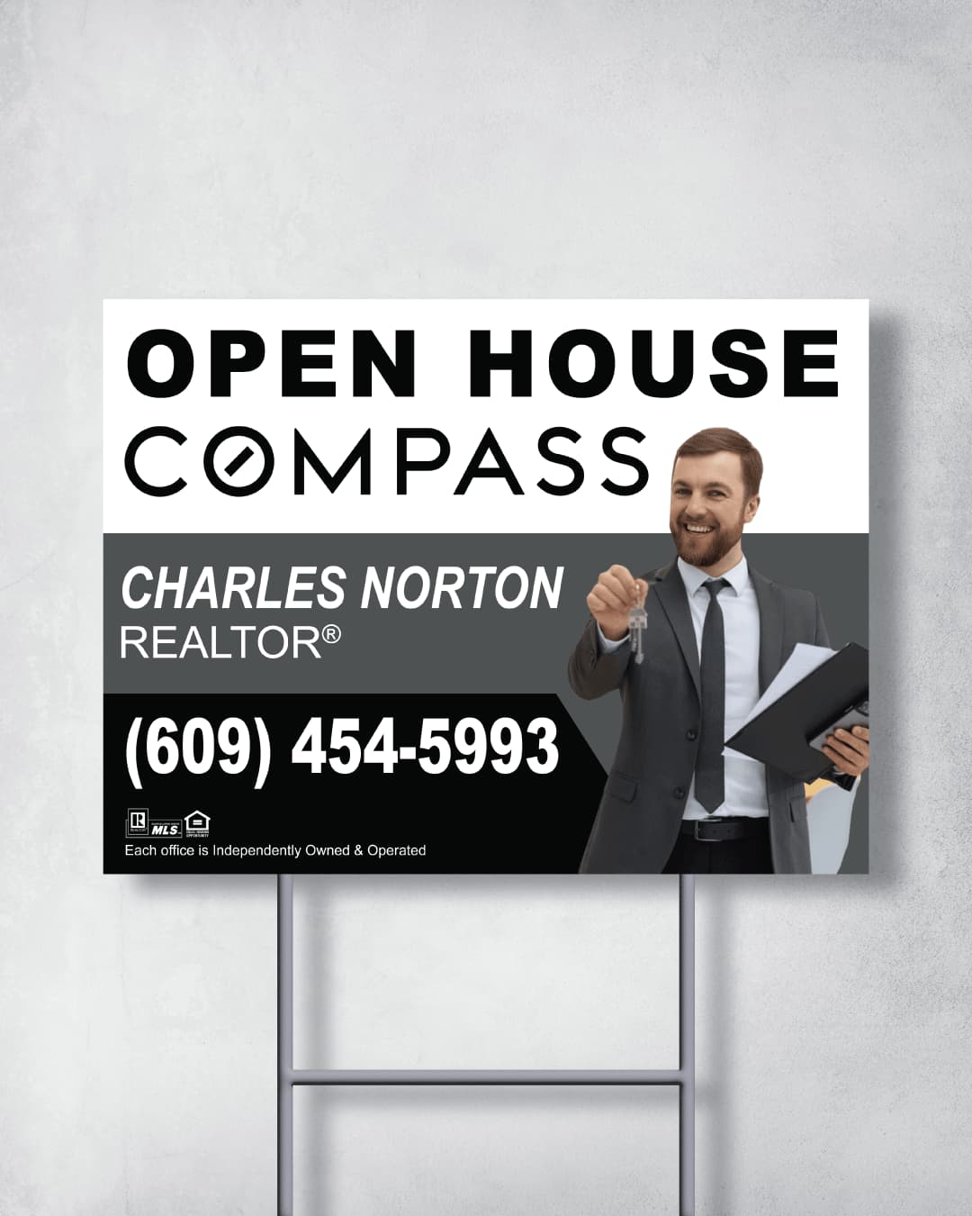 COMPASS Elegant Gray Yard Sign