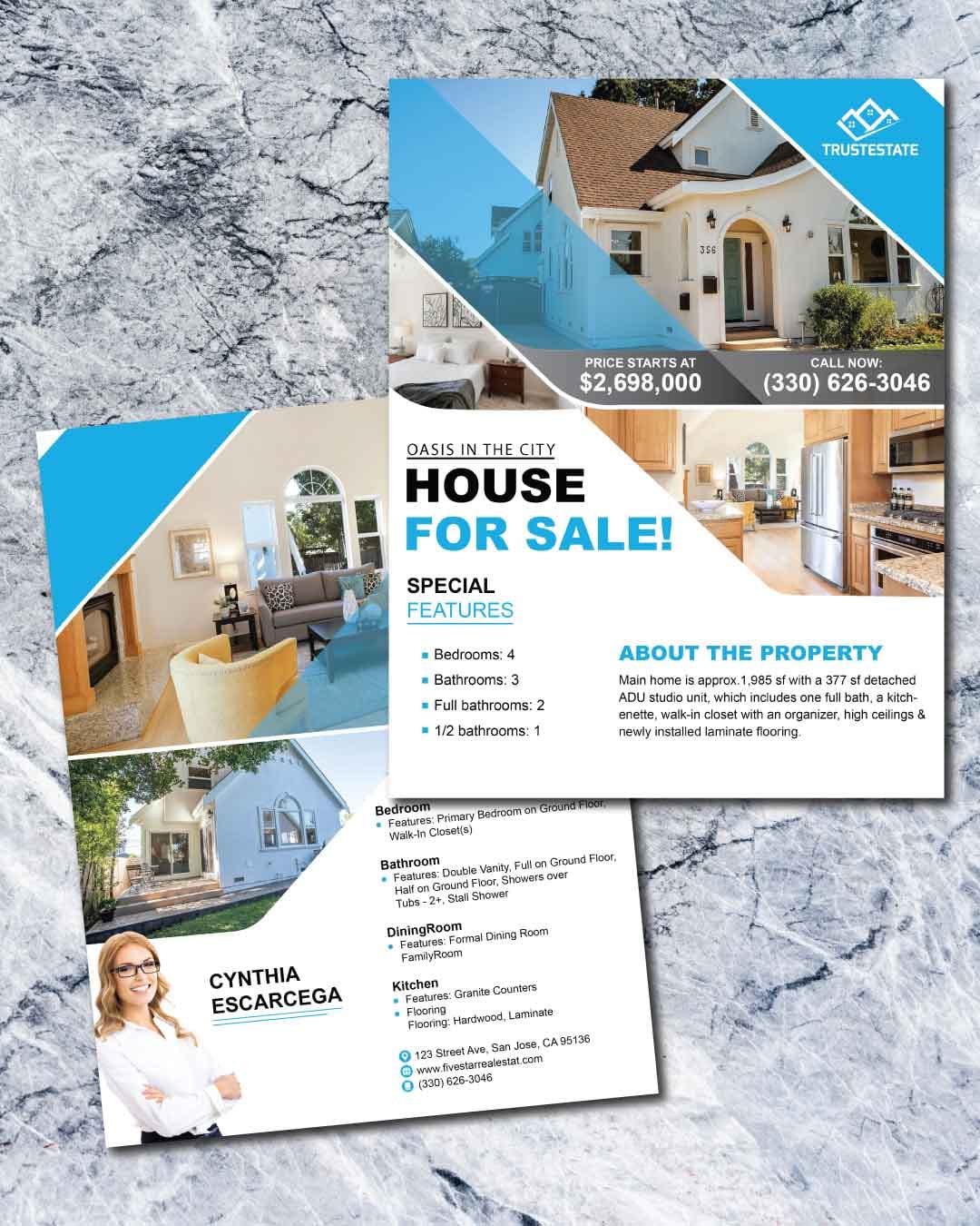 Blue Diagonal Stripes Flyer