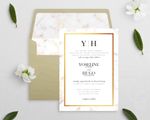Vintage Gold Marble Elegant Wedding Invitations