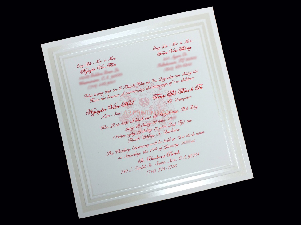 K7017 [I-10] Bilingual Wedding Invitation