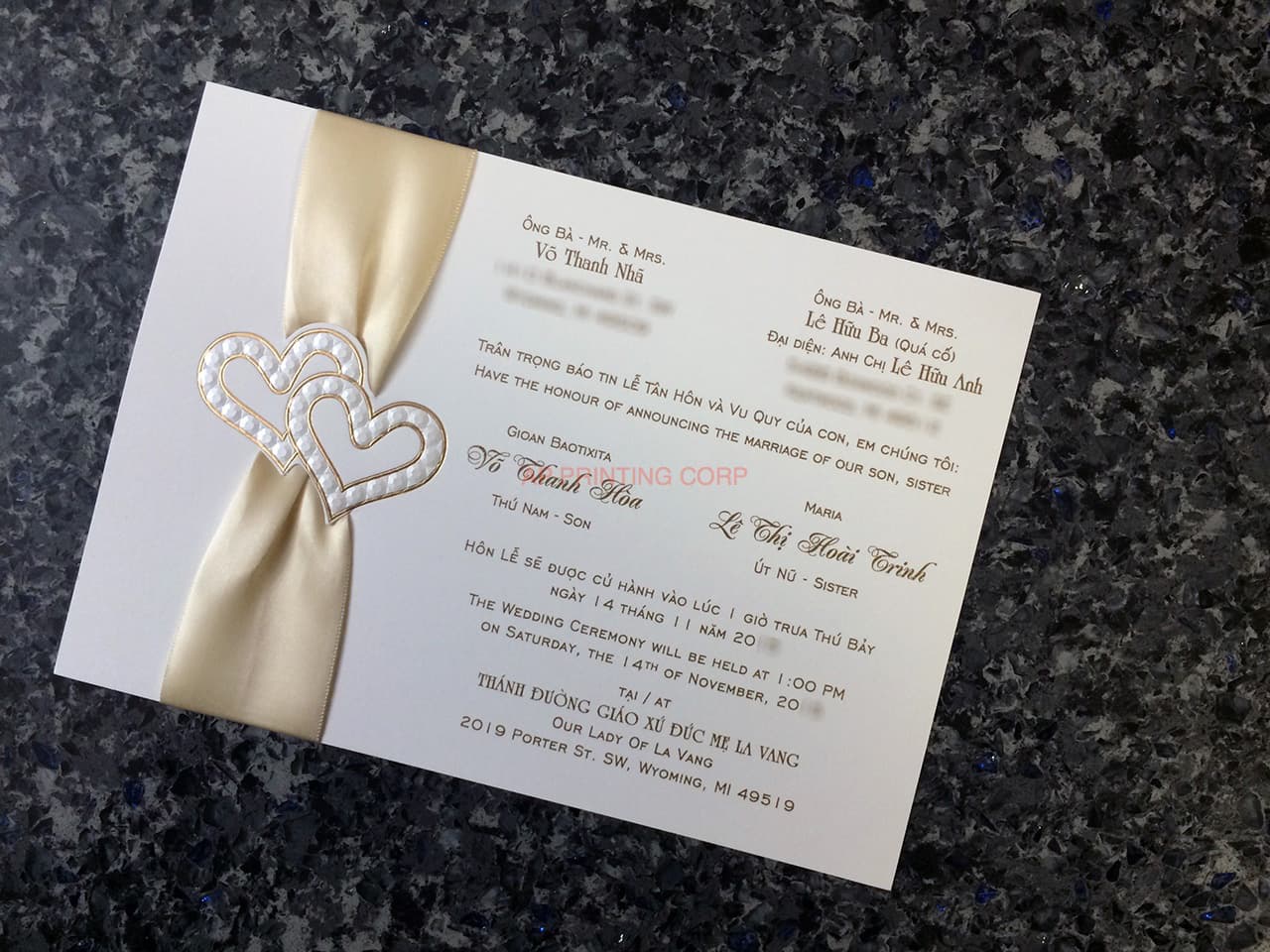 T511LT [I-17] Vietnamese & English Wedding Invitation