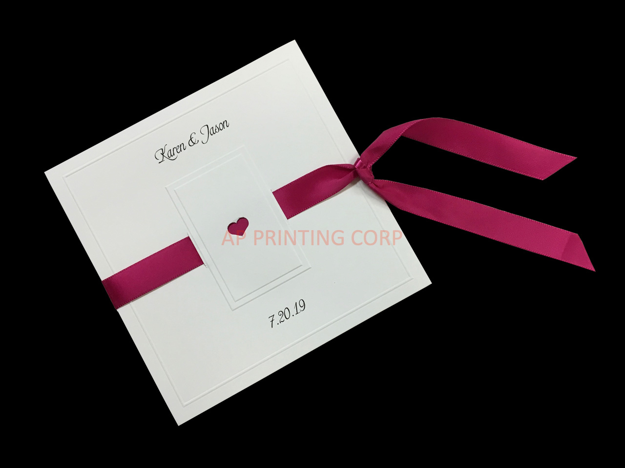 Paneled Heart [CC-35] Pocket & Folder Invitation
