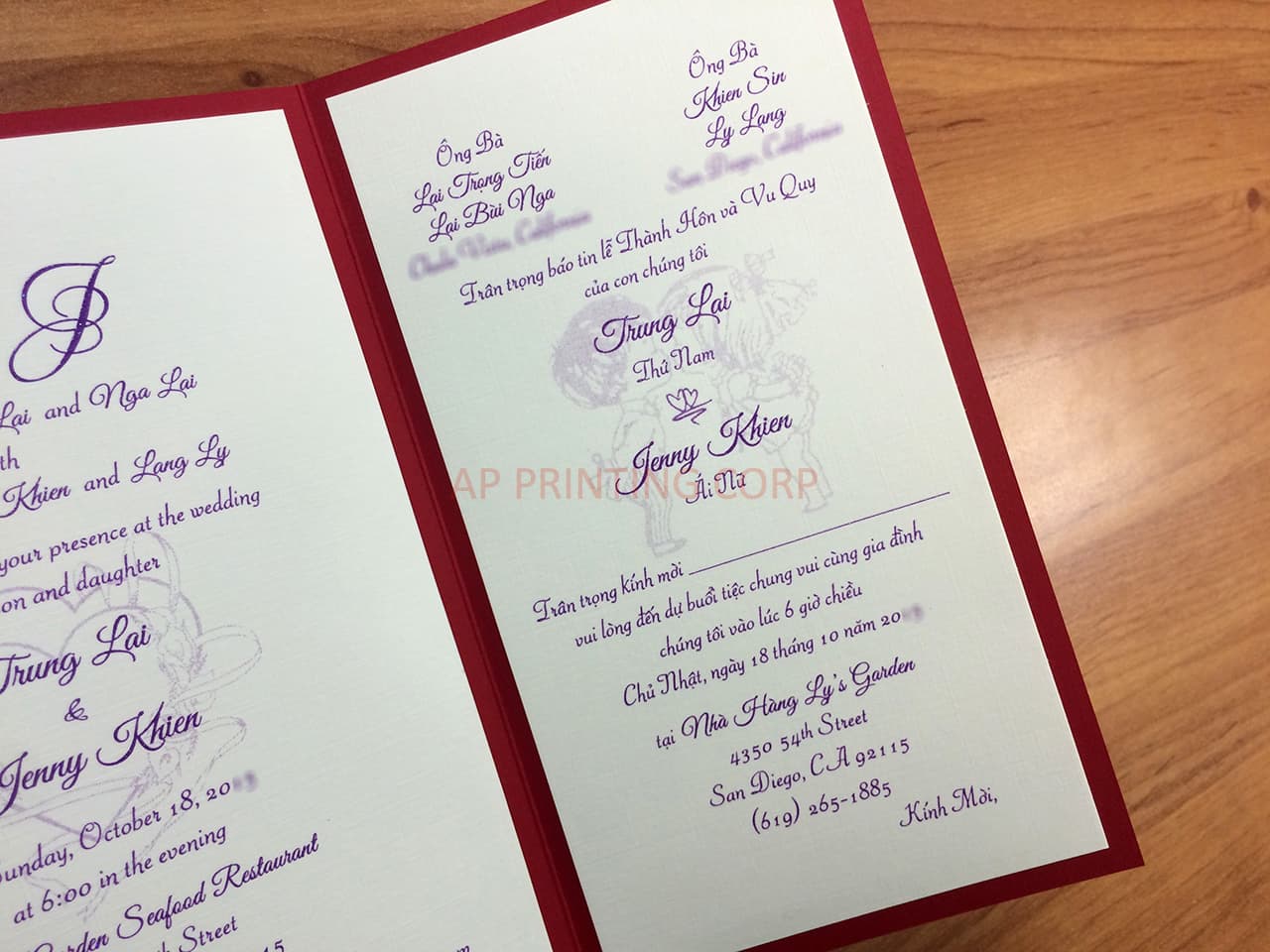 CTF-68-N-N Red, Natural Pocket & Folder Invitation
