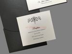 Monogram Flourish, Black Pocket, White Shimmer [CC-81] Pocket & Folder Invitation