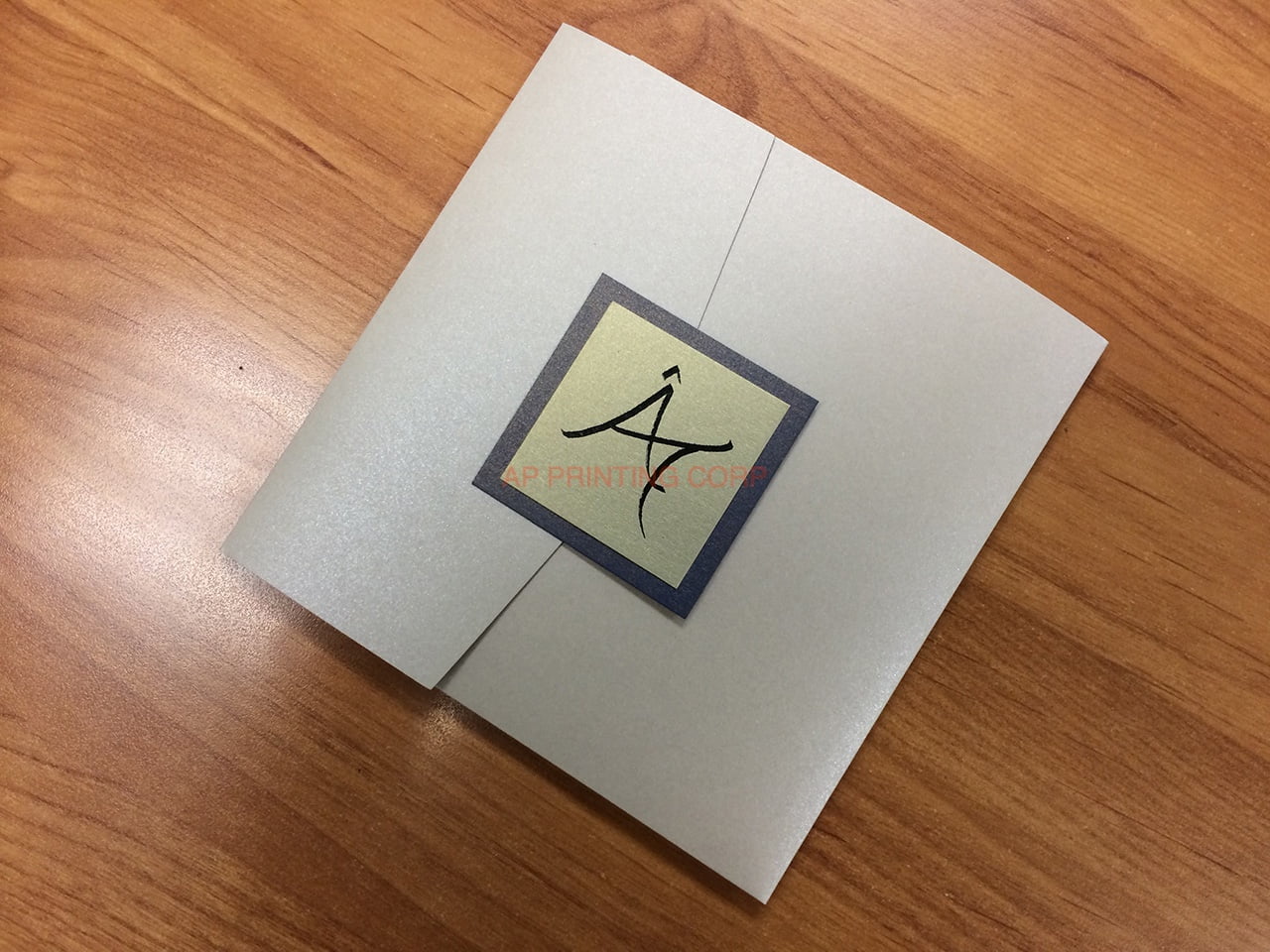 PAL-66-MMM Quartz, Ruby, Gold Leaf Pocket & Folder Invitation