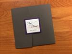 PAL-66-NMM Dark Grey, Purple, Silk Pocket & Folder Invitation