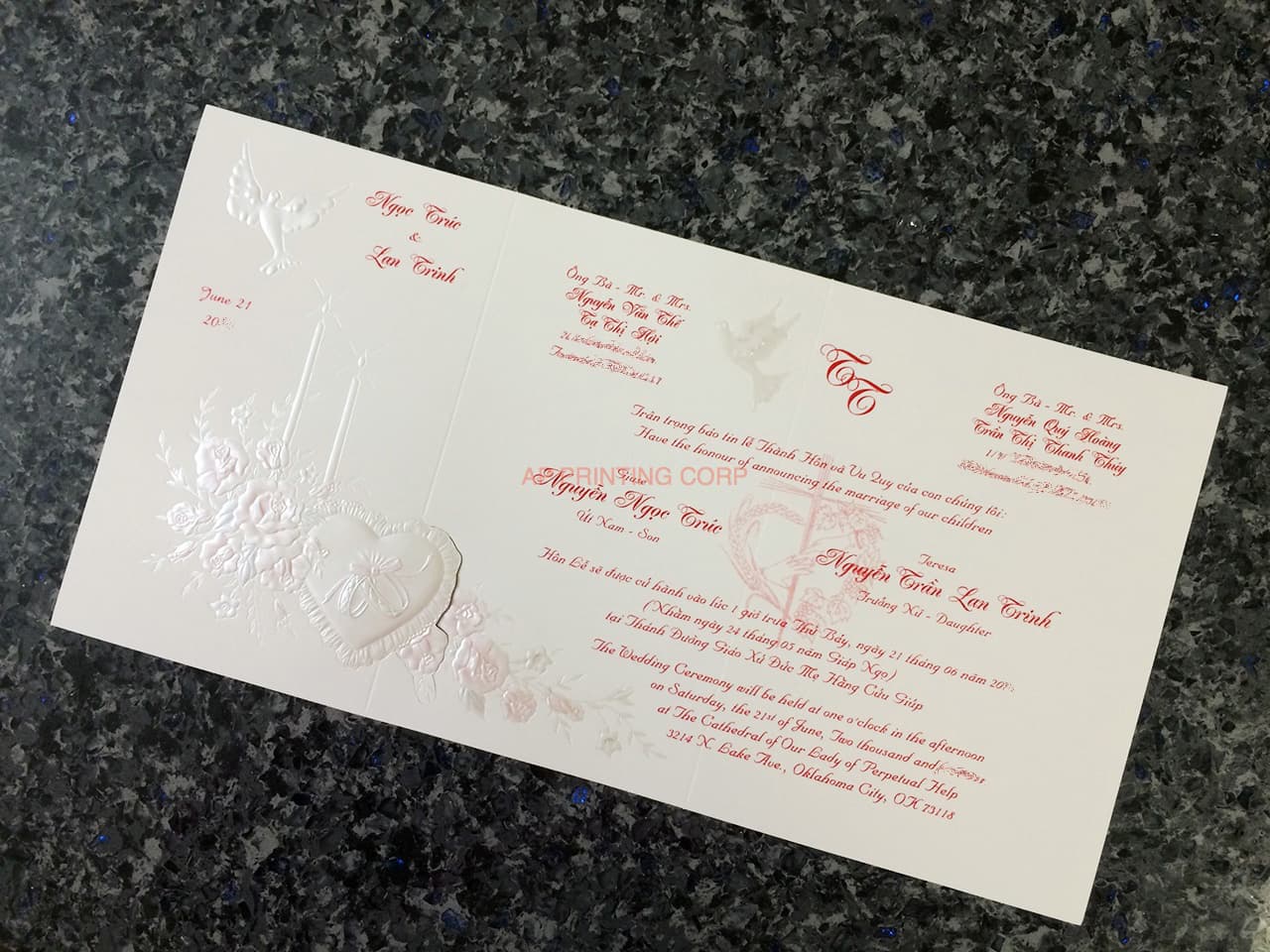 K441 [I-10] Timeless Romance Birds & Doves Wedding Invitation