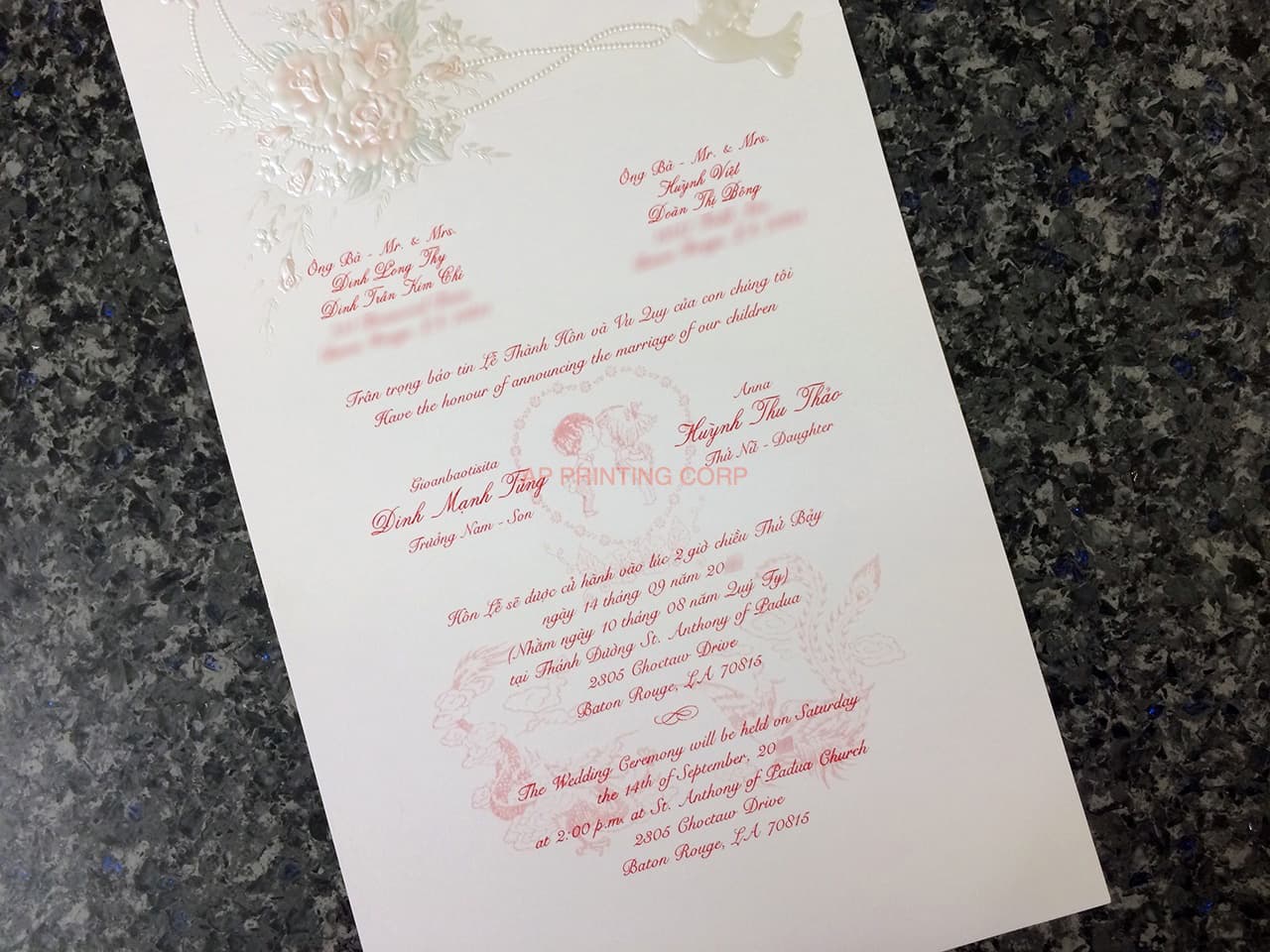 K971 [I-11] Regal Whispers Birds & Doves Wedding Invitation