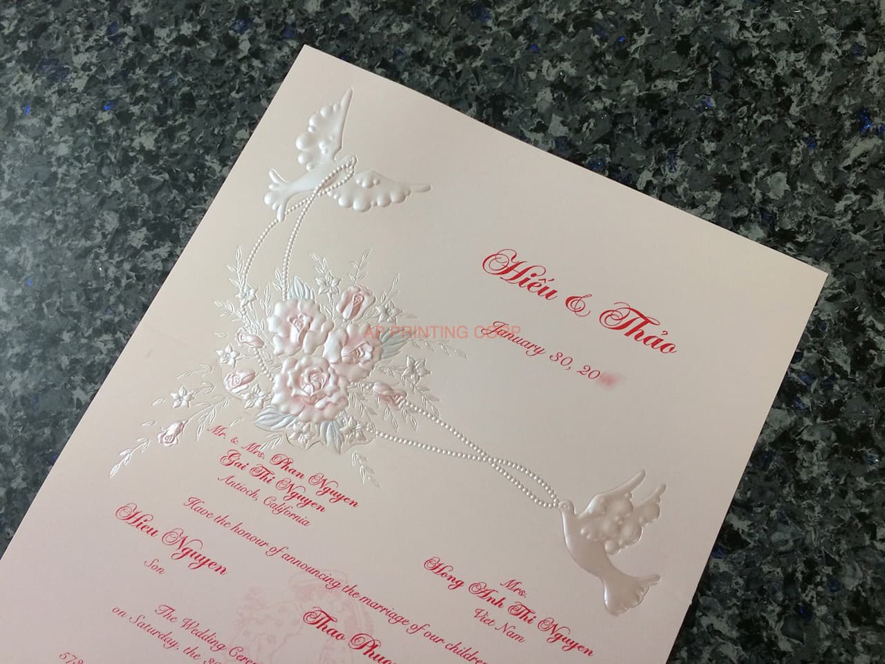 K977 [I-11] Whispering Wings Birds & Doves Wedding Invitation