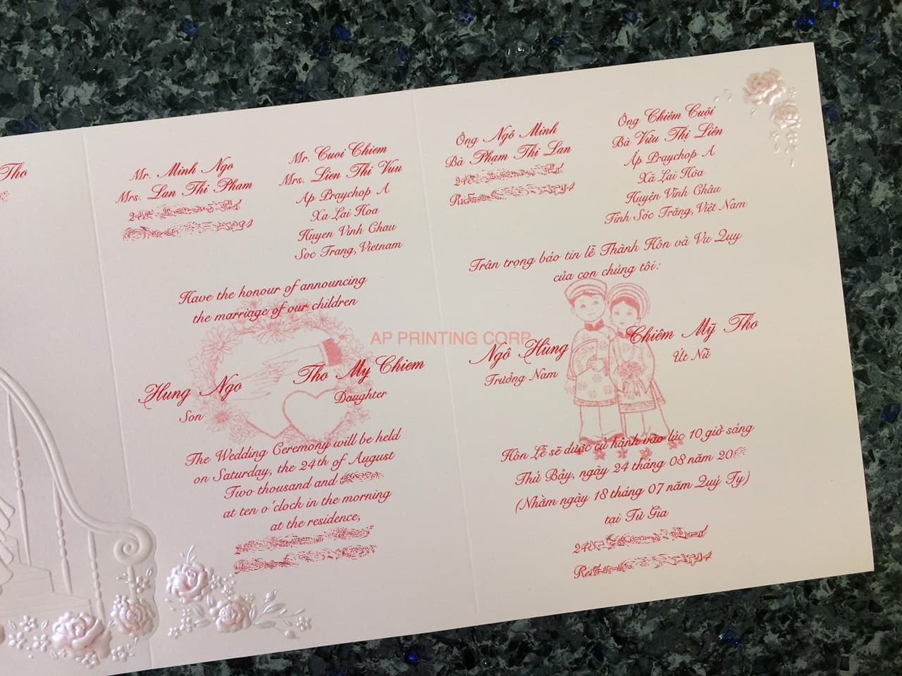 K3317 [I-11] Celestial Love Bride & Groom Wedding Invitation