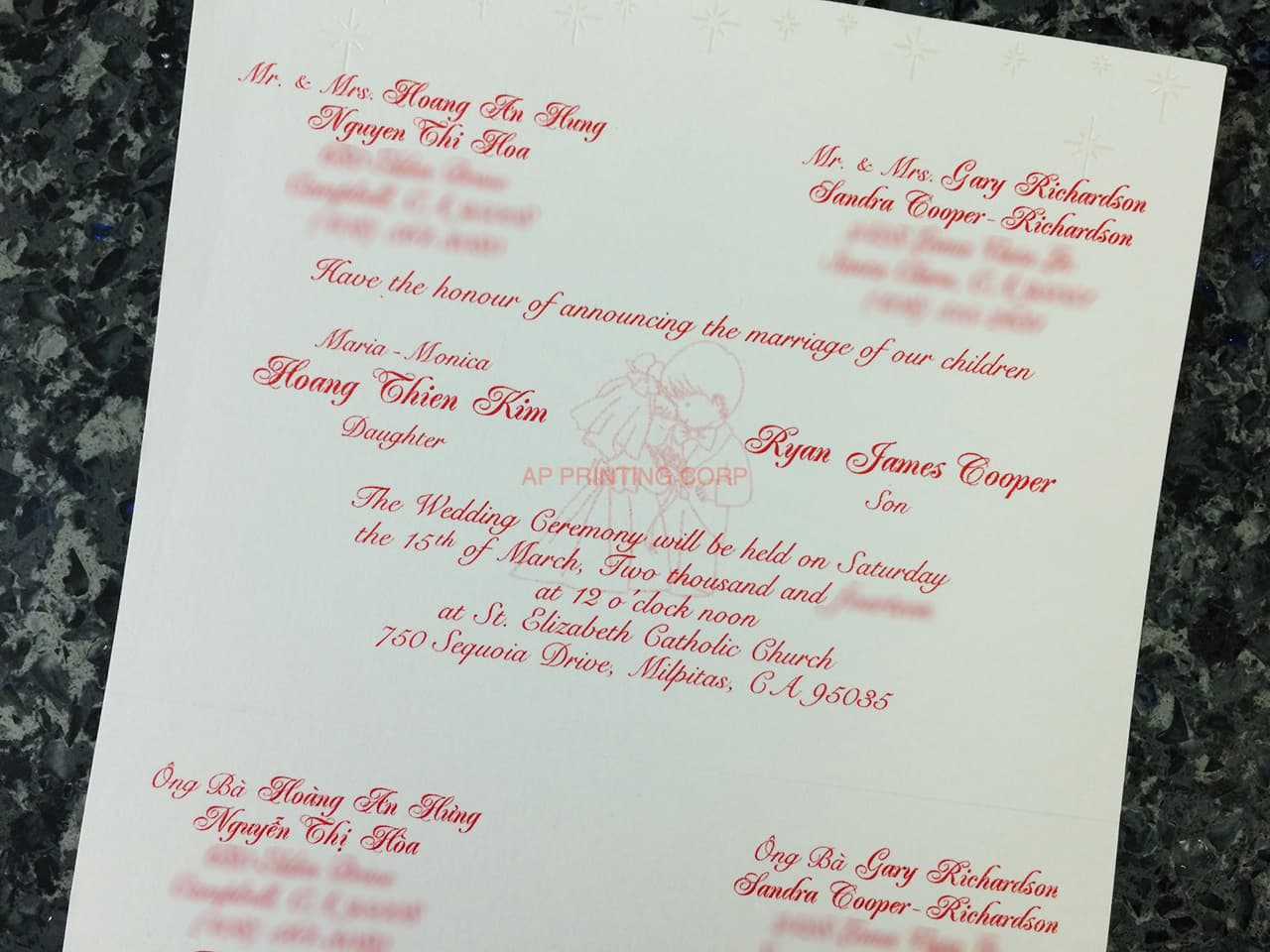 K625 [I-10] Whispering Skies Bride & Groom Wedding Invitation