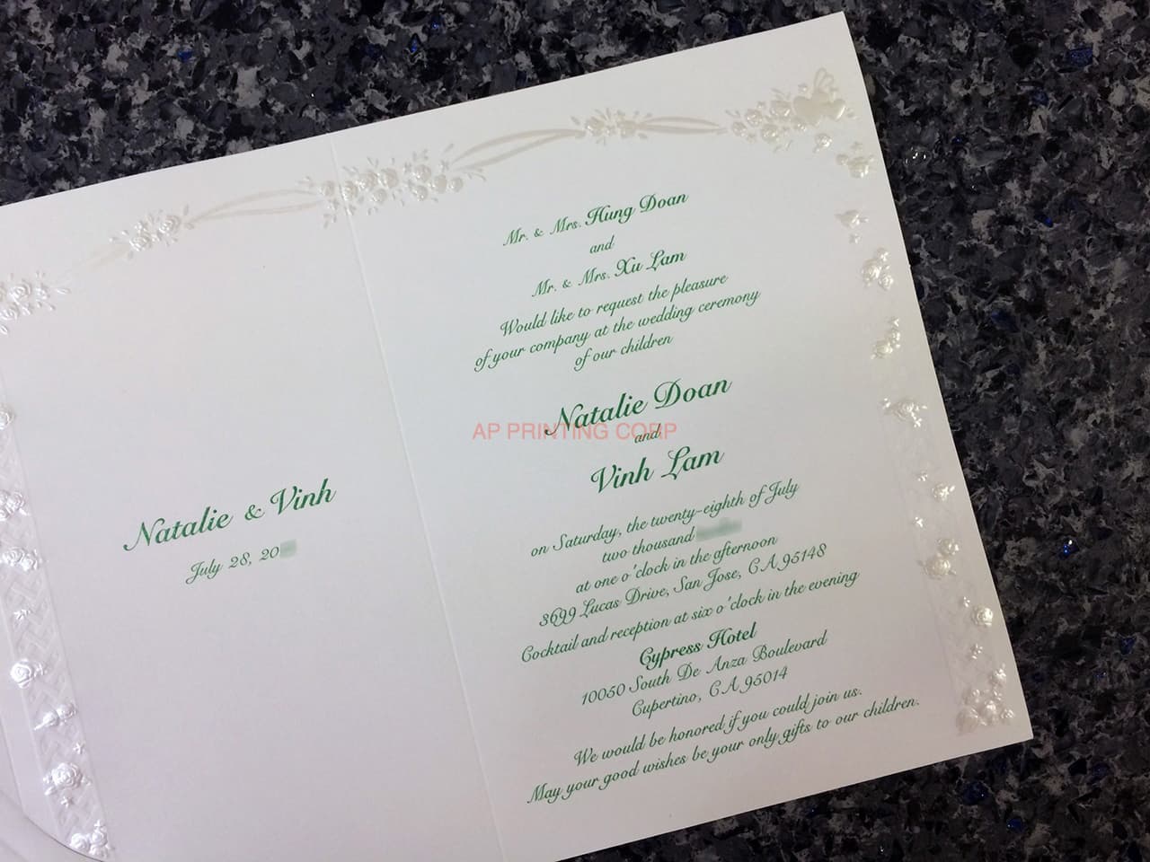 K8255 [I-10] Sophisticated Vows Bride & Groom Wedding Invitation