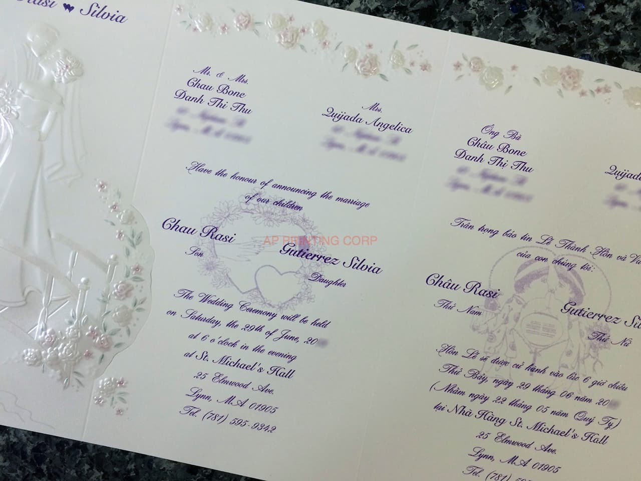 K8718 [I-11] Dreamy Vows Bride & Groom Wedding Invitation
