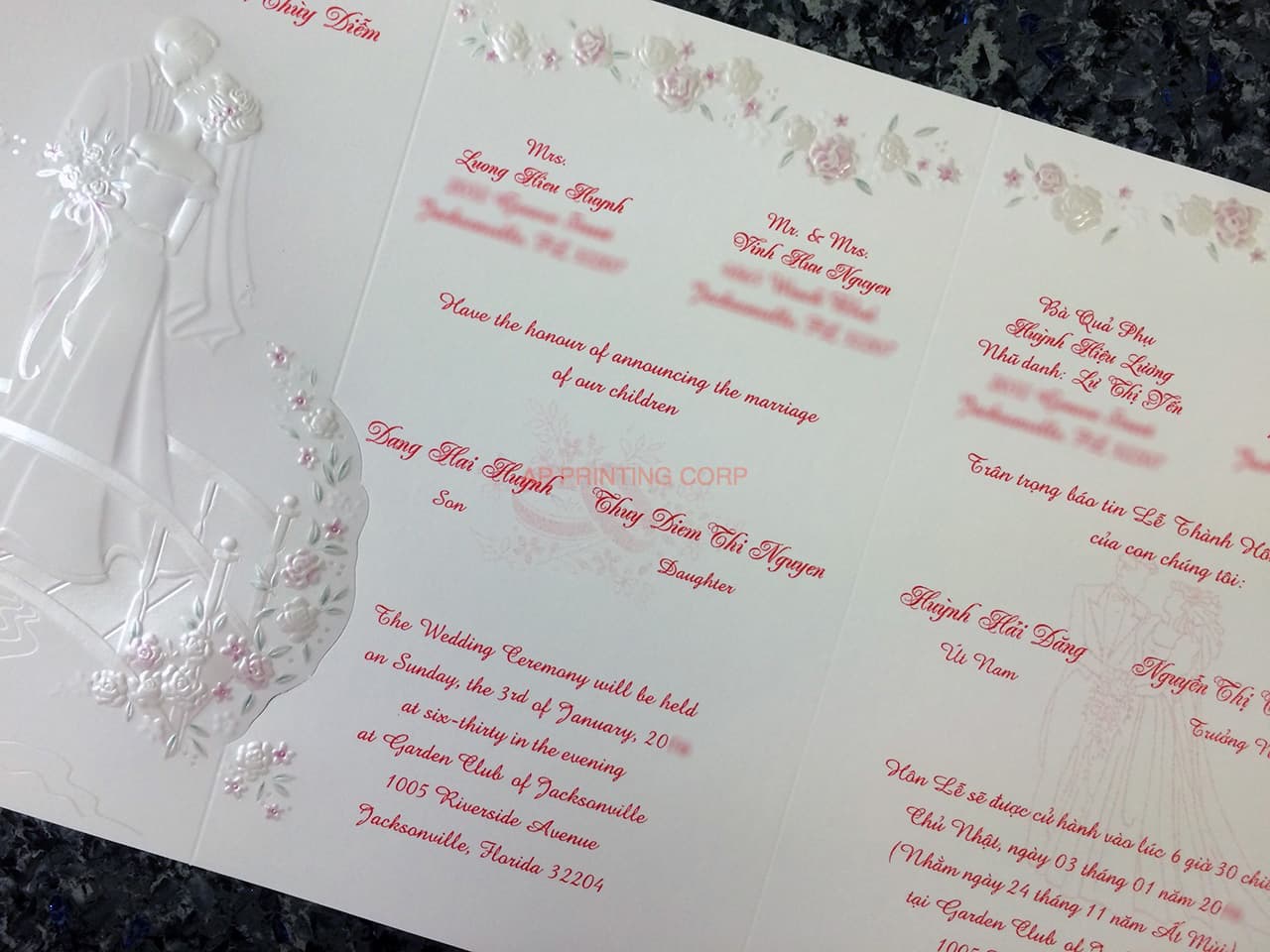 K8719 [I-11] Garden of Love Bride & Groom Wedding Invitation