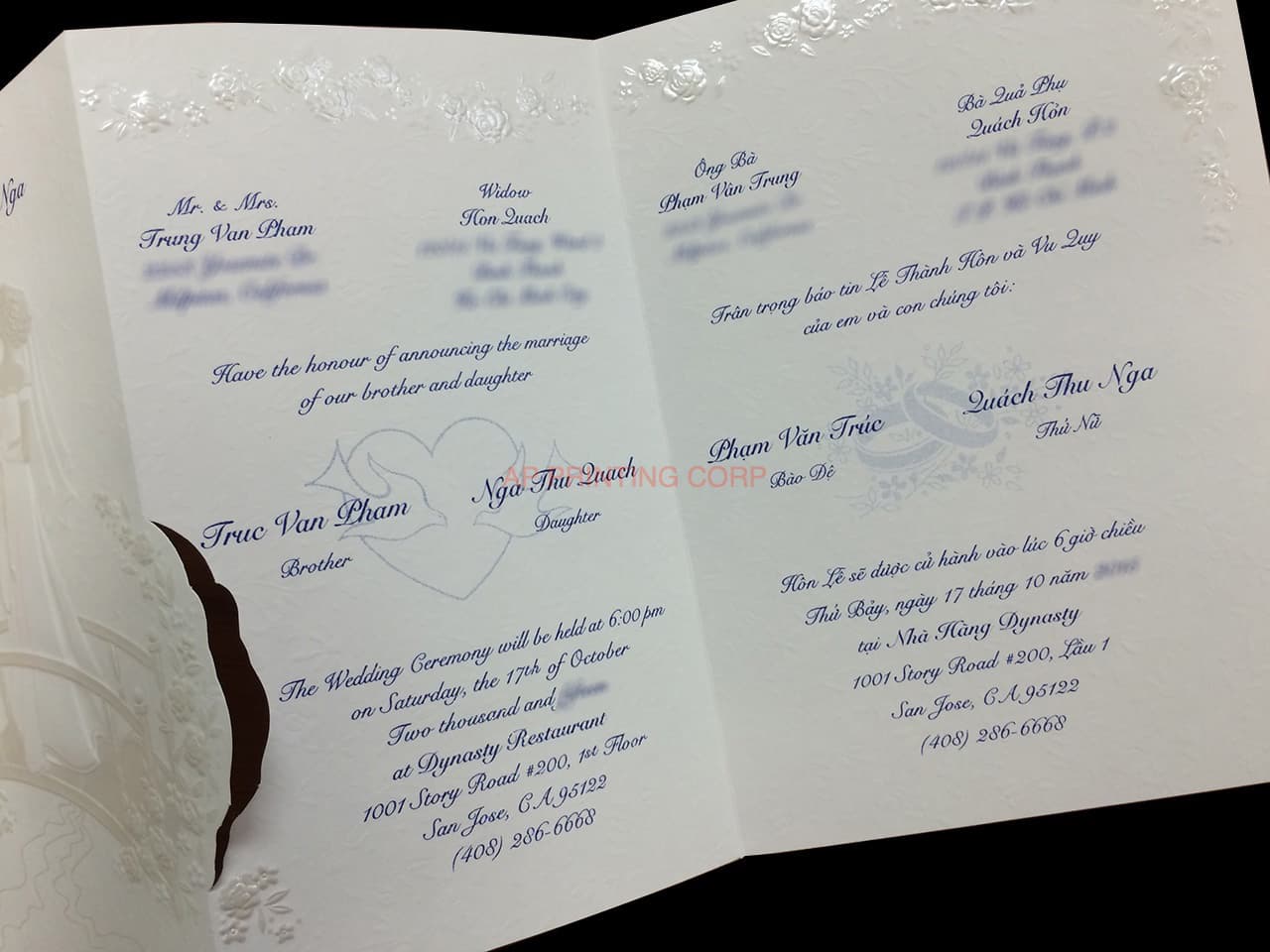 K8720 [I-11] Harmony of Hearts Bride & Groom Wedding Invitation