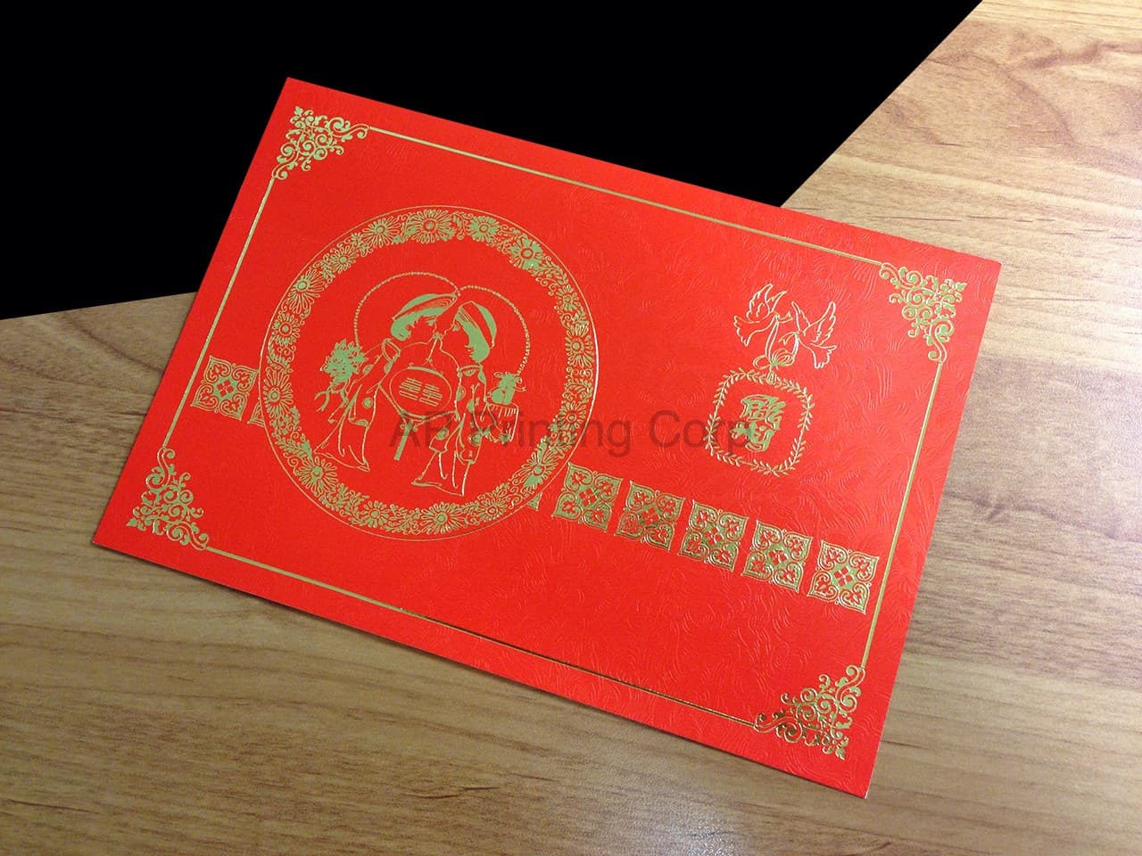 DR7-DC-V [V-L-01] Harmony in Red Bride & Groom Wedding Invitation