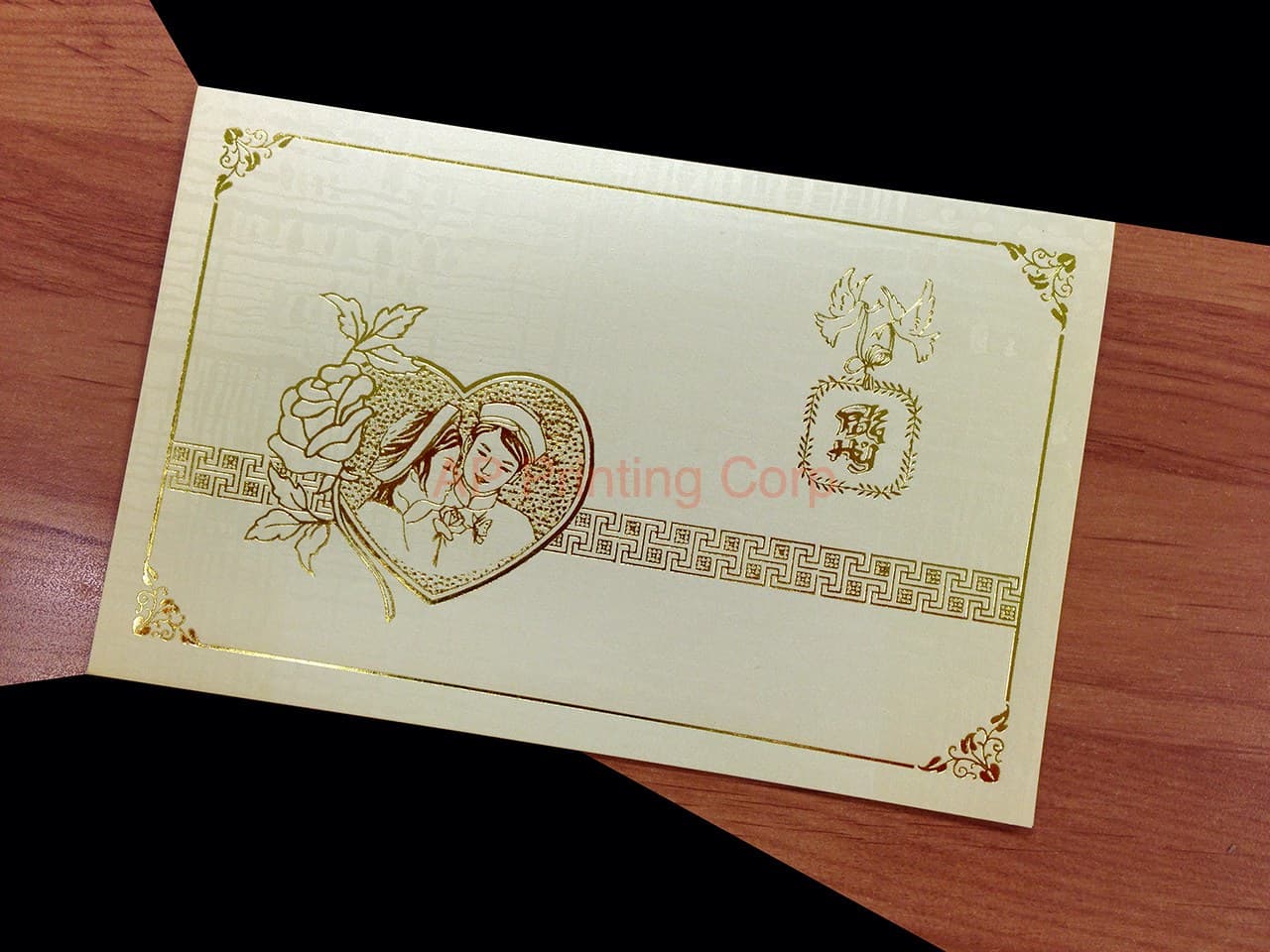 DRBH-VT-V [V-L-01] Ornate Romance Bride & Groom Wedding Invitation