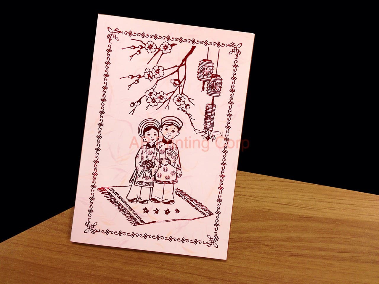 DRCM-RPL2-D [V-L-01] Blush Elegance Bride & Groom Wedding Invitation