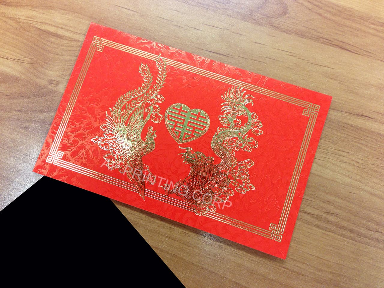 RP1-DC-V [V-L-01] Serene Power Dragon & Phoenix Wedding Invitation