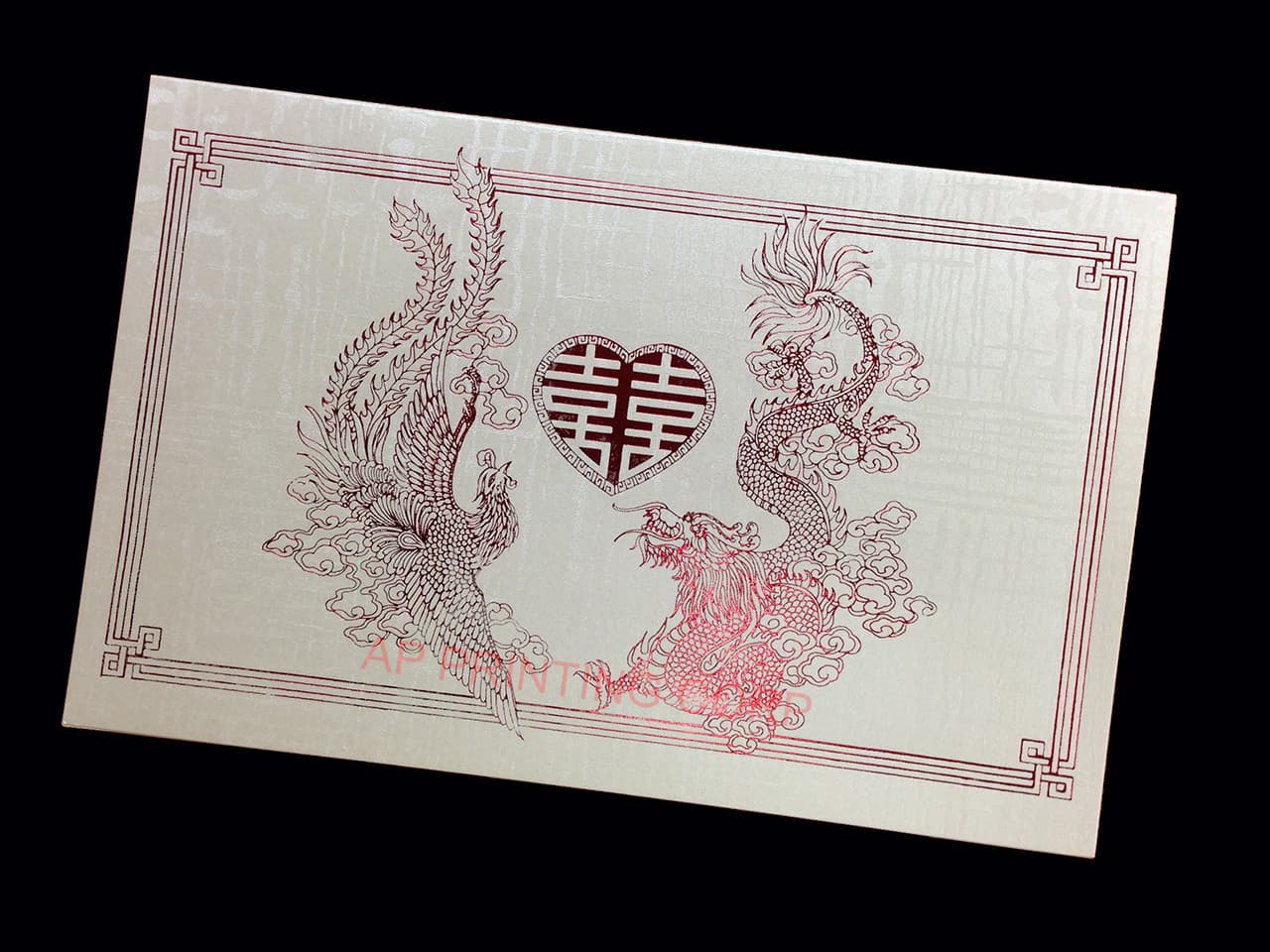 RP1-TT-D [V-L-01] Gilded Legend Dragon & Phoenix Wedding Invitation
