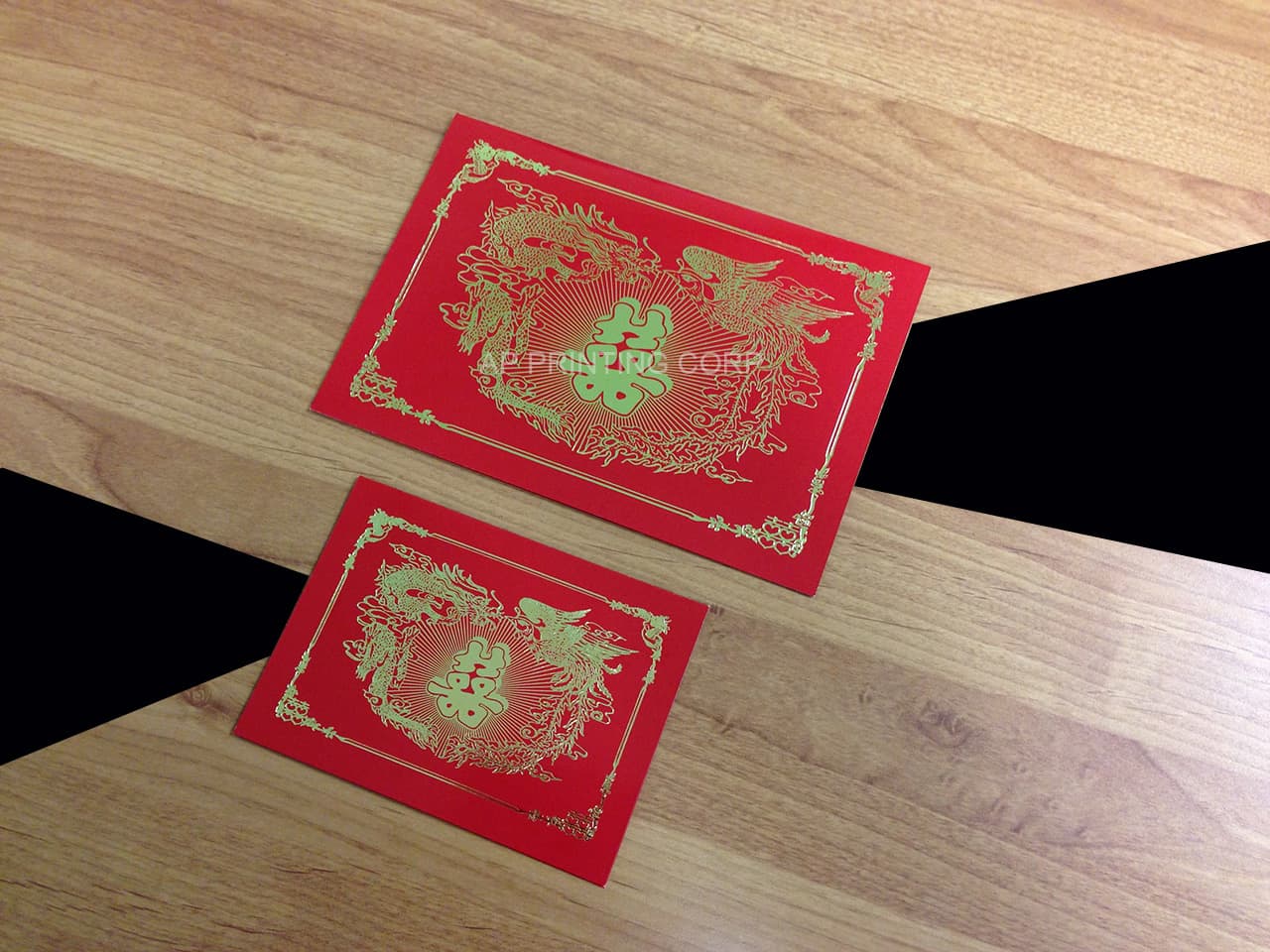 RP9-DB-V [V-L-01] Dynasty Reverie Dragon & Phoenix Wedding Invitation