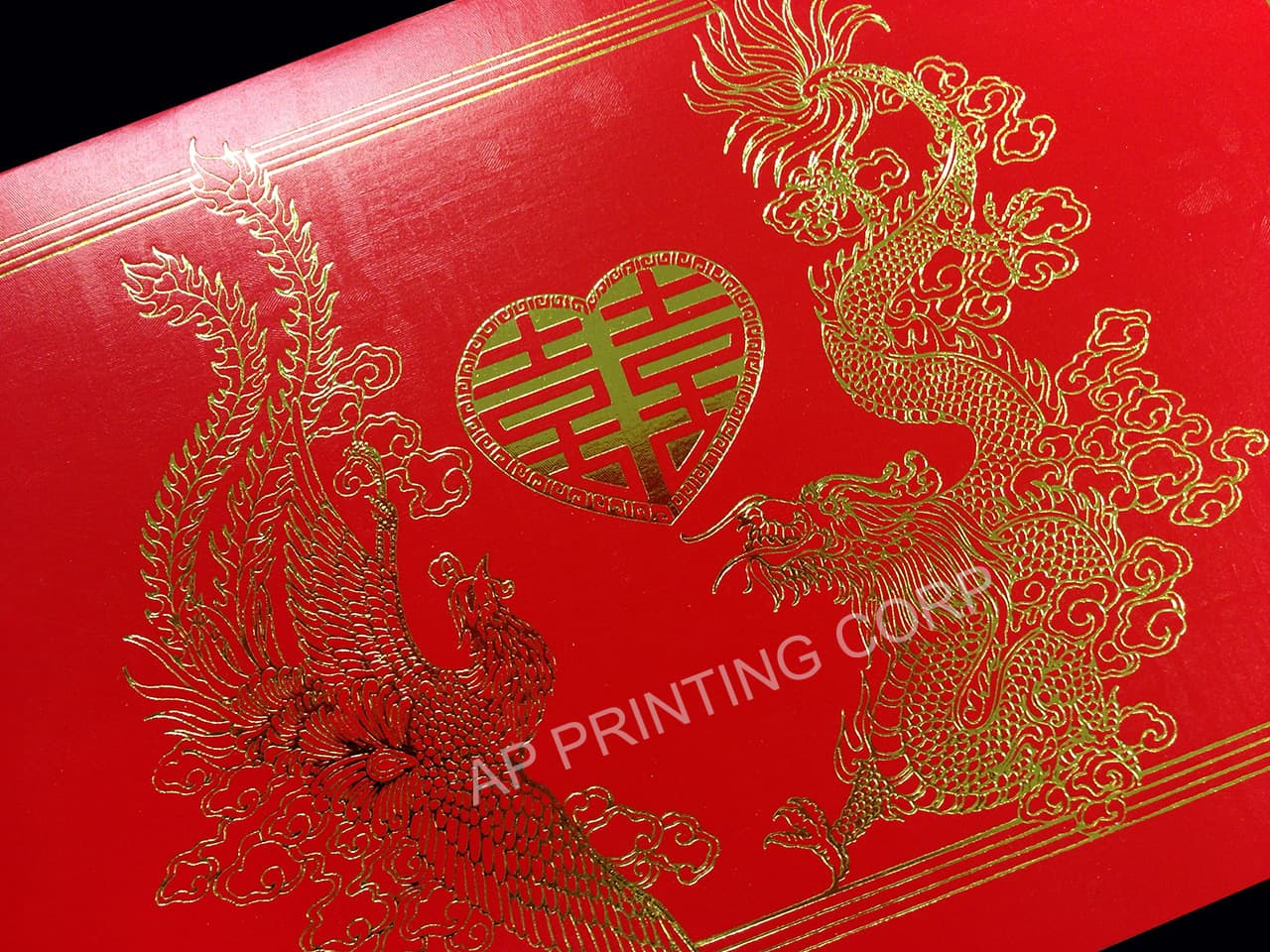 RP1-DT-V [V-L-02] Divine Radiance Dragon & Phoenix Wedding Invitation   ￼ Gallery Setting￼Save ￼Reset Back