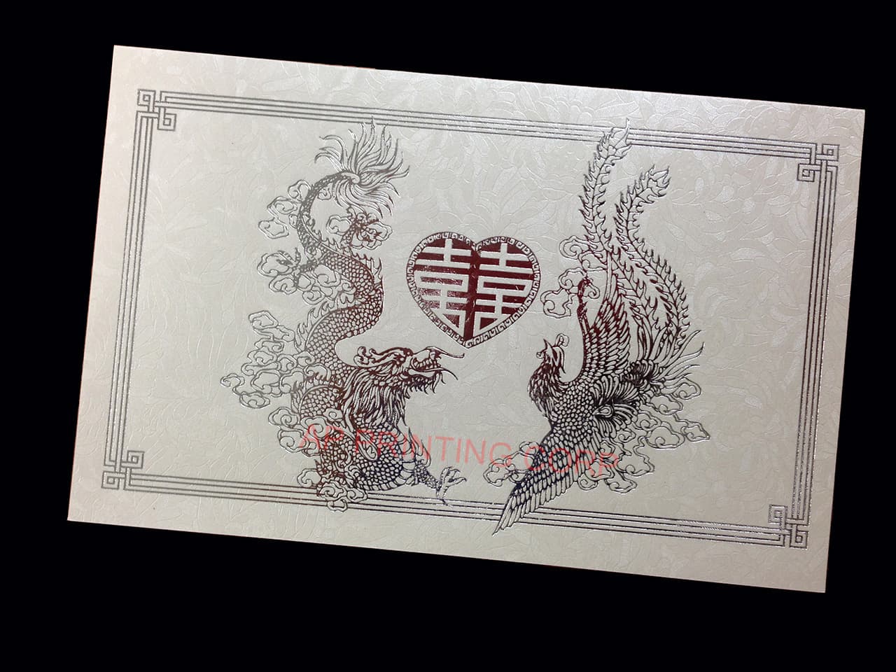 RP1-TBC-S [V-L-02] Regal Embrace Dragon & Phoenix Wedding Invitation
