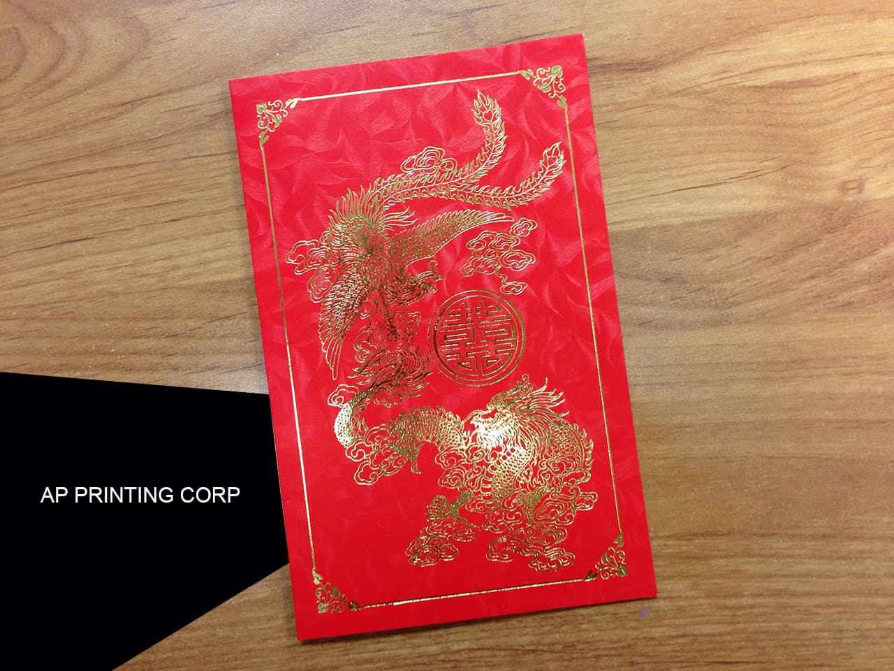 -DVS2-V-B [V-L-02] Divine Duo Dragon & Phoenix Wedding Invitation
