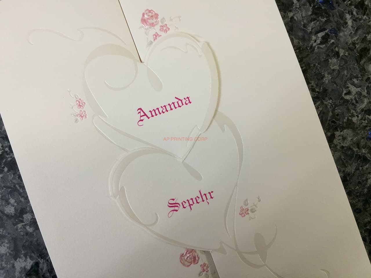 ART-84076 [I-11] Rose Heart Serenade Wedding Invitation