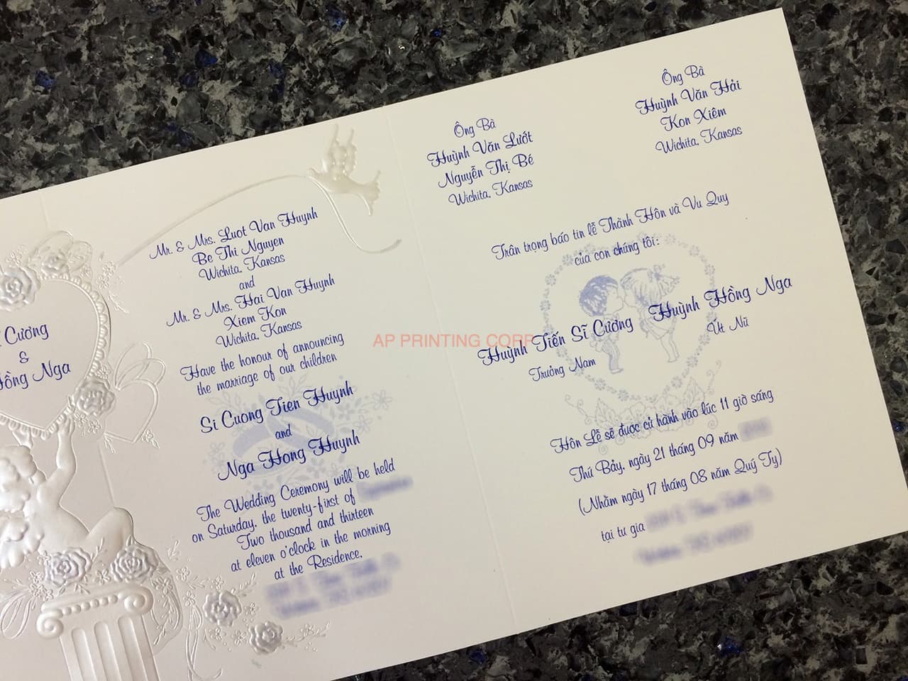 K6706 [I-10] Elegant Rose Hearts Wedding Invitation