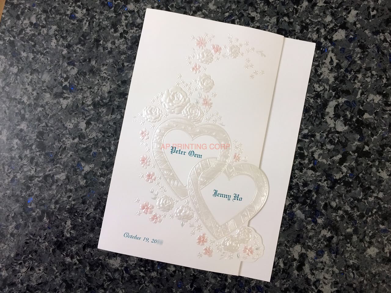 K9893 [I-11] Blushing Affection Hearts Wedding Invitation