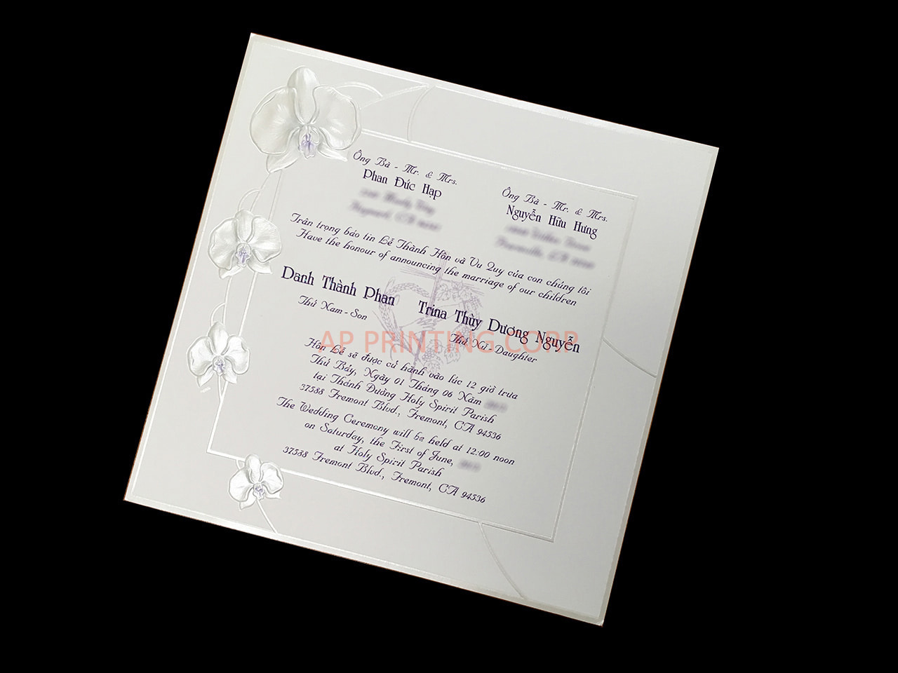 K778 [I-12] Whispers of Elegance Flowers Wedding Invitation