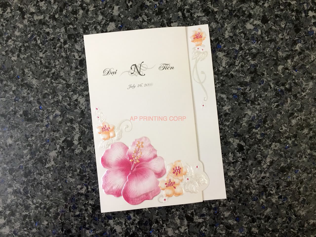 K8631 [I-11] Blushing Blooms Flowers Wedding Invitation