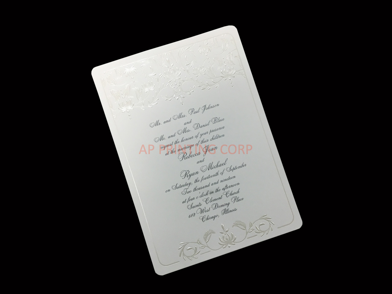 [CC-25] Swirling Romance Flowers Wedding Invitation