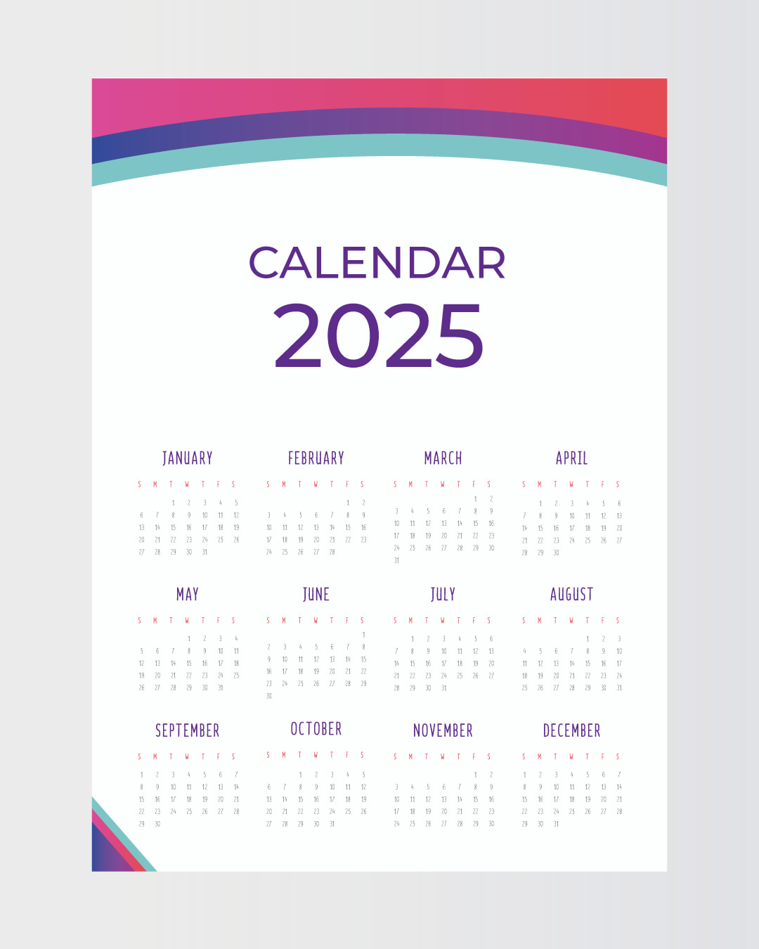 Standard Poster Calendar