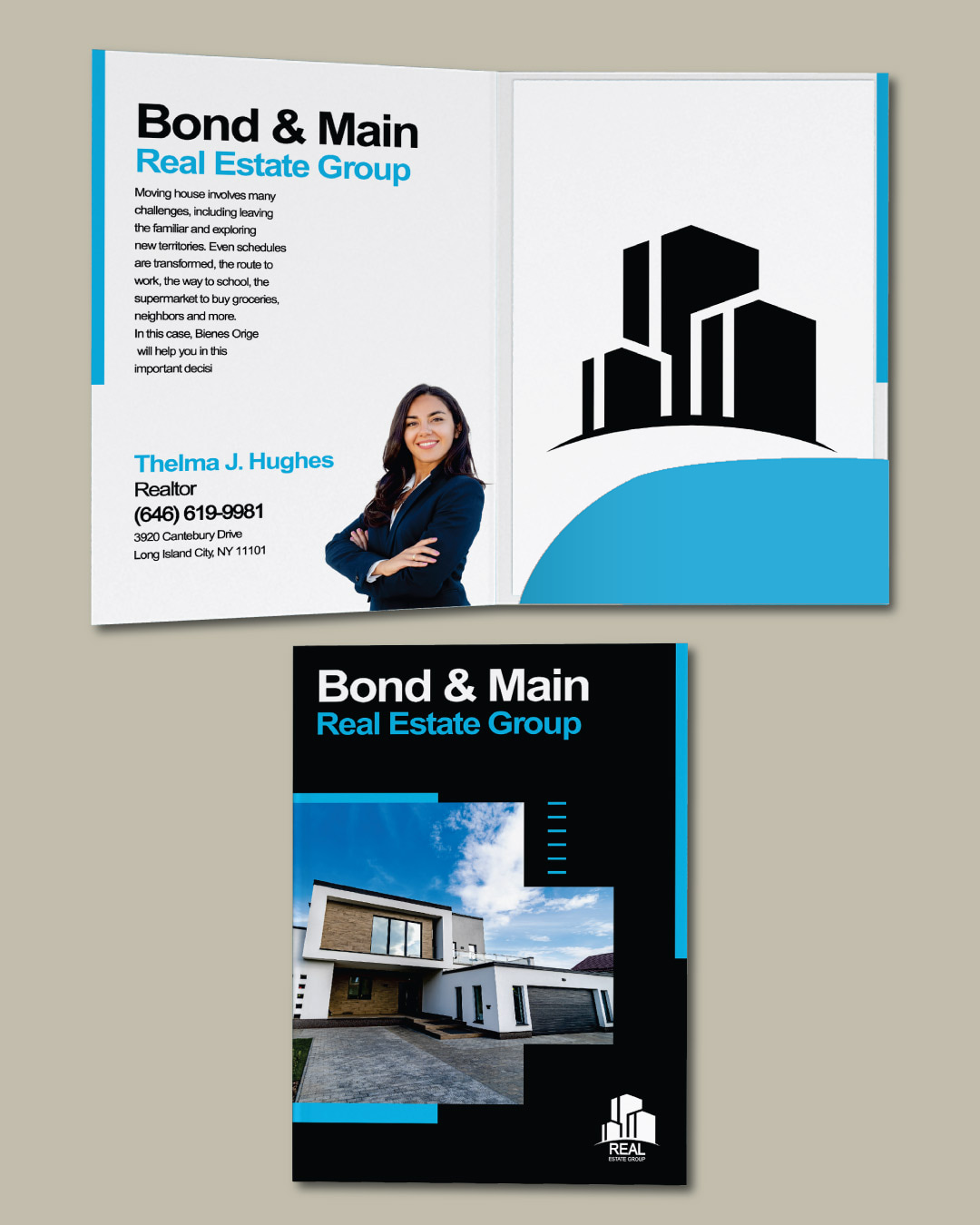 Black Real State Presentation Folders