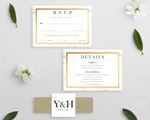 Vintage Gold Marble Elegant Wedding Invitations