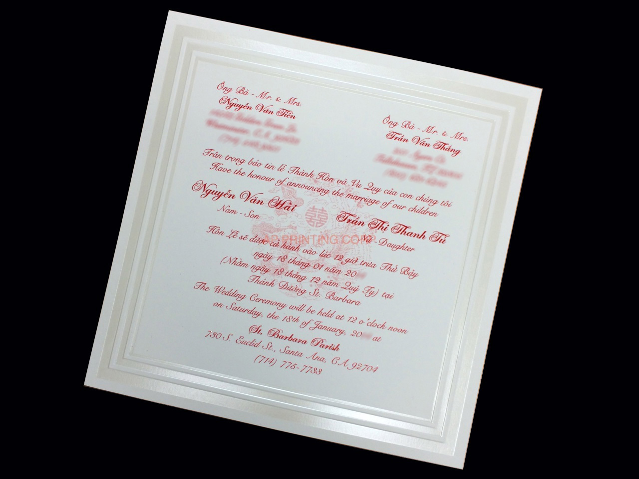 K7017 [I-10] Bilingual Wedding Invitation