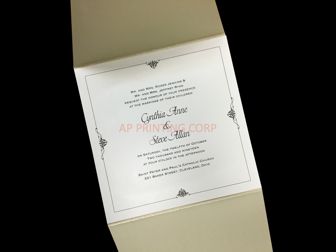 Wrapped in Gold [CC-65] Pocket & Folder Invitation