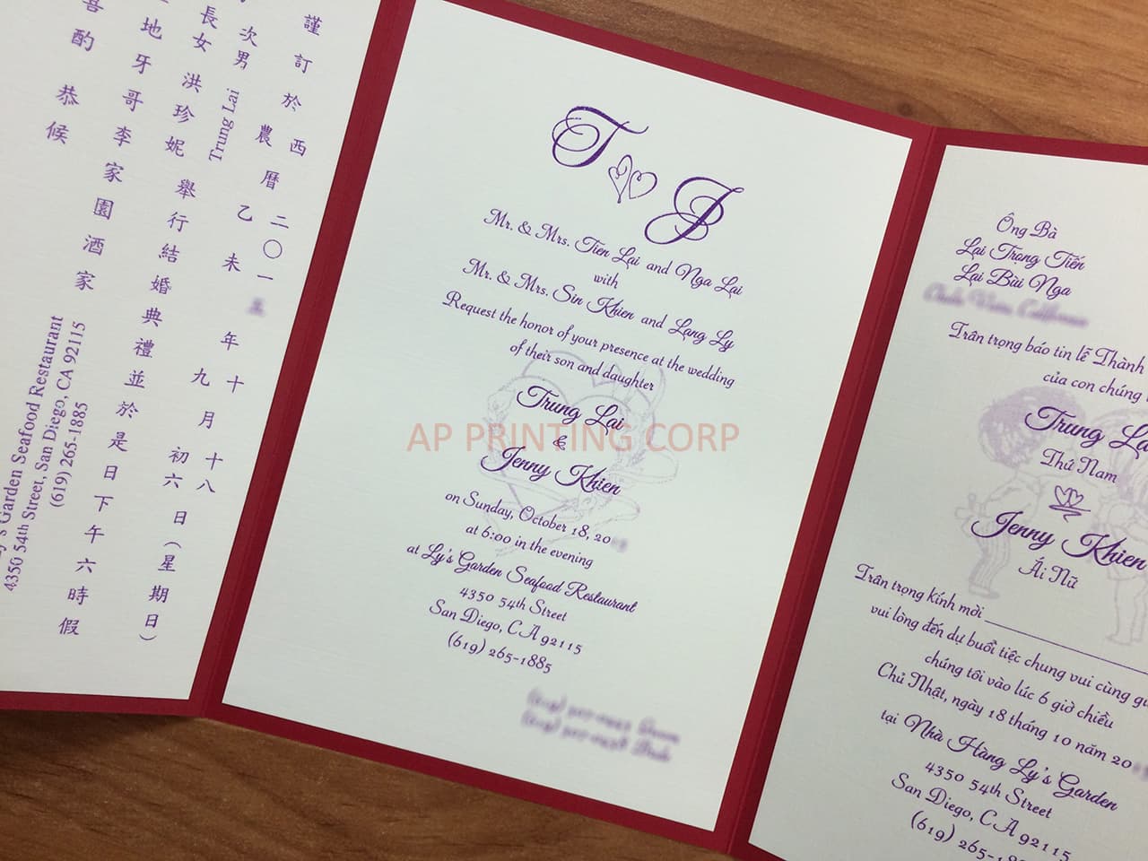 CTF-68-N-N Red, Natural Pocket & Folder Invitation