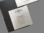 Monogram Flourish, Black Pocket, White Shimmer [CC-81] Pocket & Folder Invitation