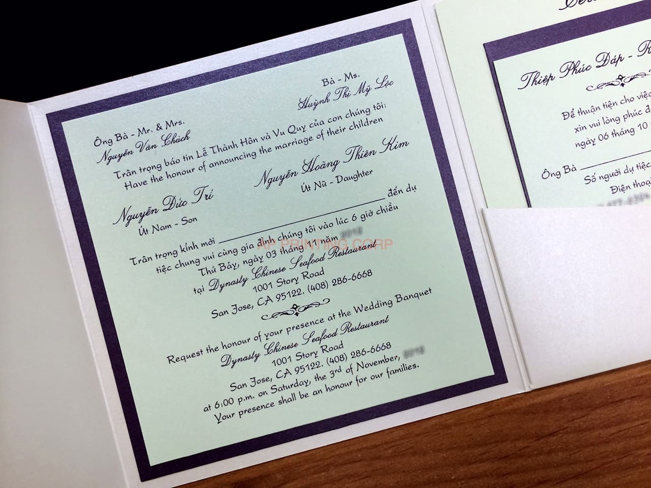 PAL-66-MMM Quartz, Violette, Serpentine Pocket & Folder Invitation