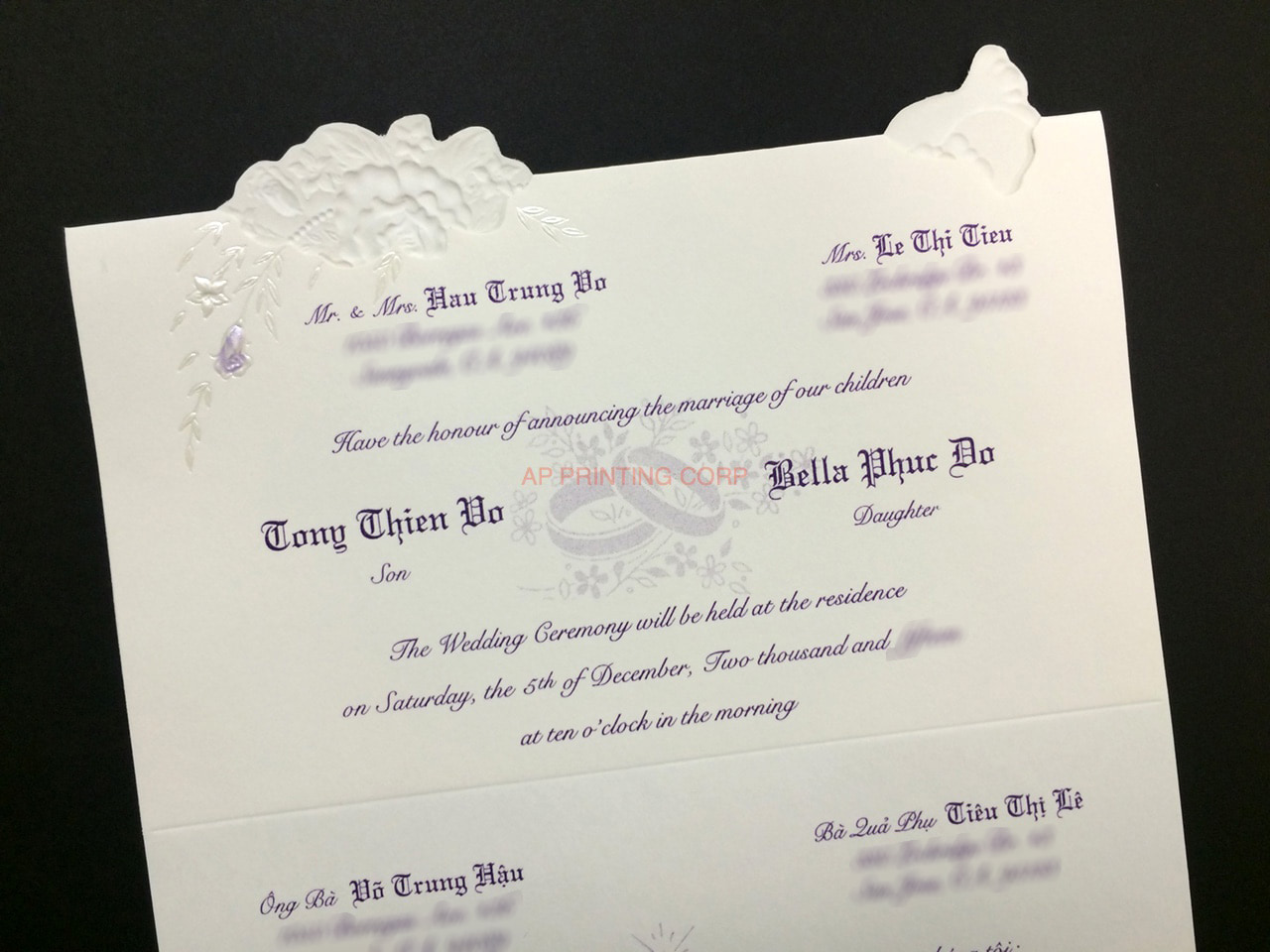 K974 [I-11] Radiant Reverie Birds & Doves Wedding Invitation