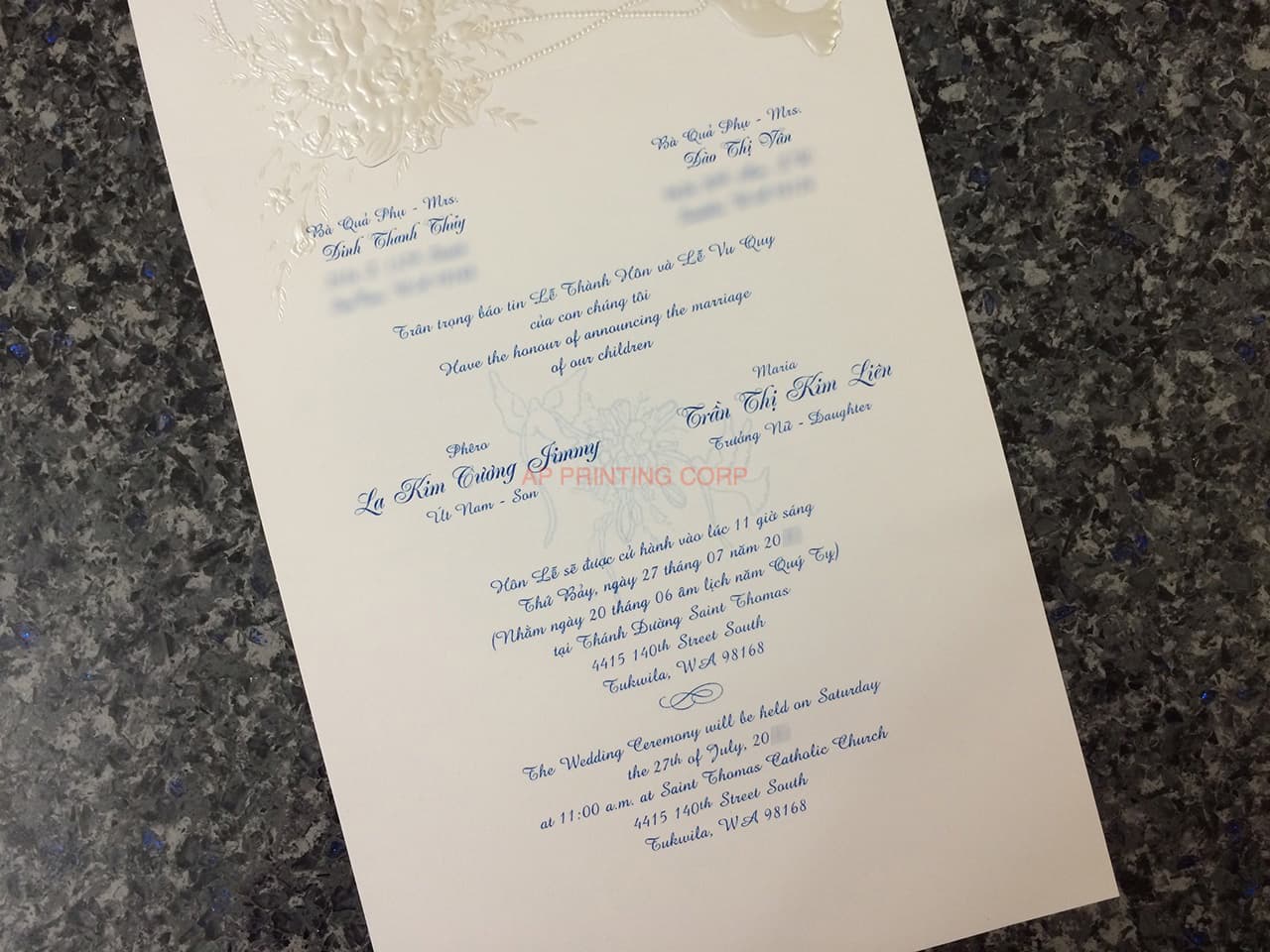 K975 [I-11] Enchanted Melody Birds & Doves Wedding Invitation