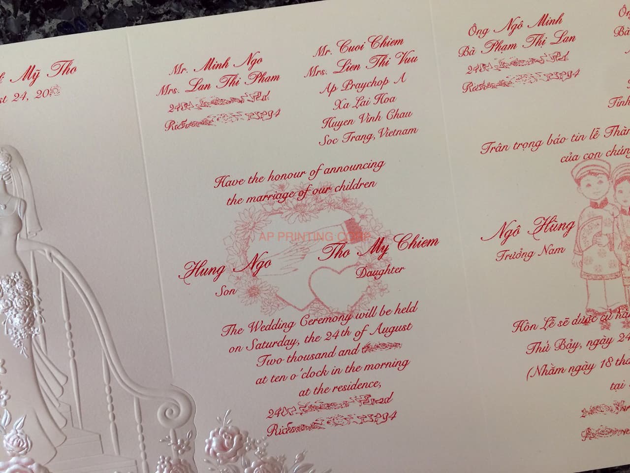 K3317 [I-11] Celestial Love Bride & Groom Wedding Invitation