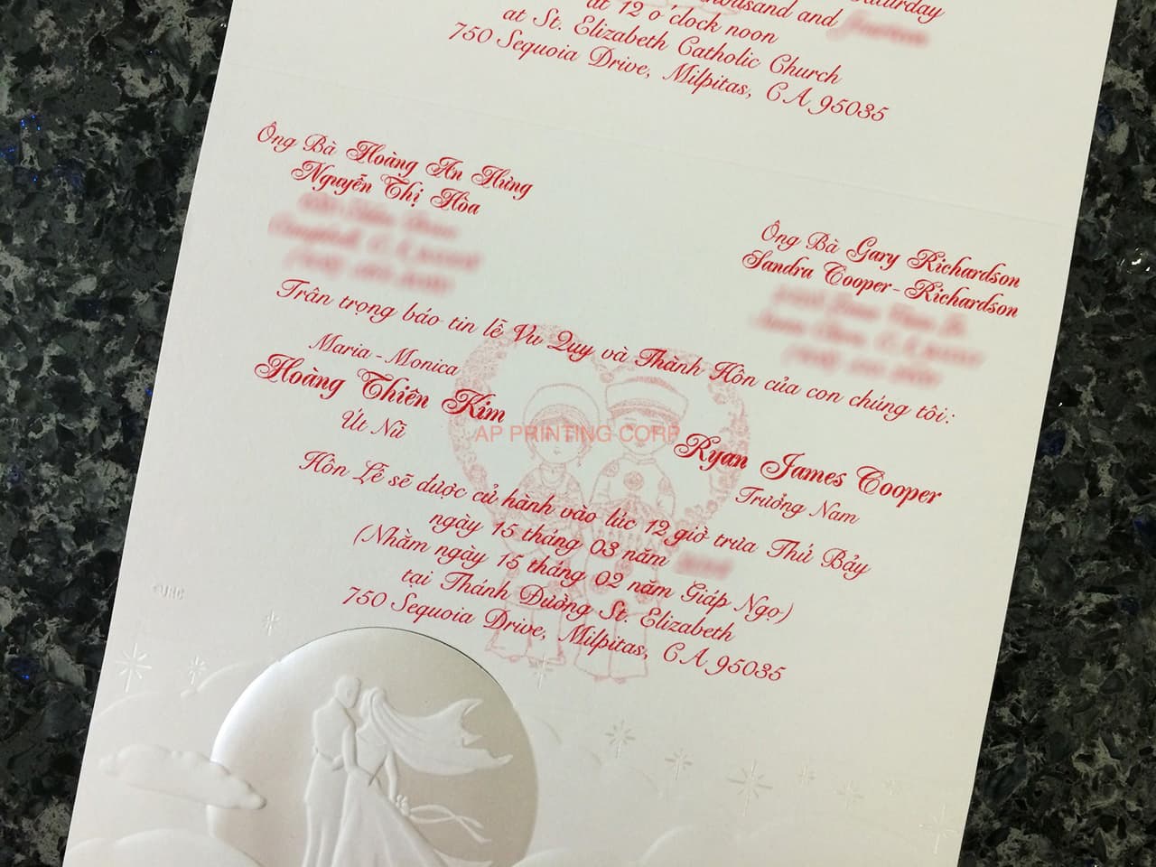 K625 [I-10] Whispering Skies Bride & Groom Wedding Invitation